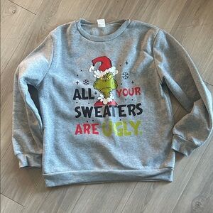 Gray Grinch Christmas Sweater